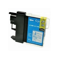 cartouche Cyan jet d'encre DCP195C compatible Brother LC980C