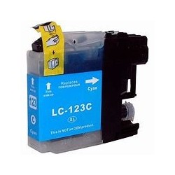 BROTHER (LC-123C) Cartouche jet d'encre Cyan pour DCP-J / MFC-J COMPATIBLE.