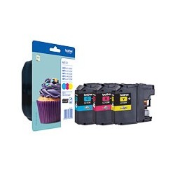 Cartouche jet d'encre Cyan / Magenta / Jaune LC123RBWBP Original pour Brother