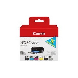 pack cartouche PGI550 et CLI551 Canon IX6850/MG7150 d'origine 6496B005