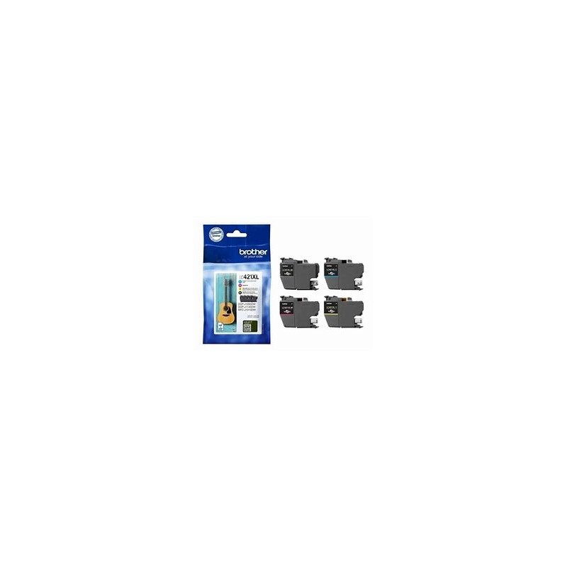 Pack 4 cartouches XL jet d'encre origine BROTHER MFCJ1010 LC421XLVAL