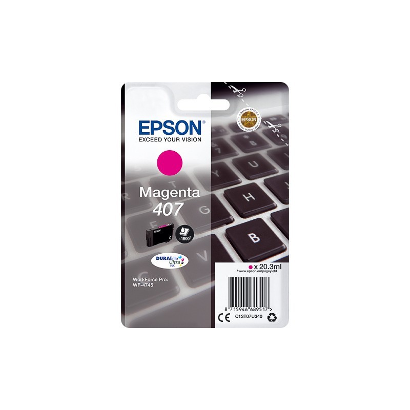 cartouche N°407 rouge T07U340 origine Epson Workforce pro WF4745dtwf