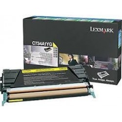 Cartouche toner laser Jaune imprimante Lexmark X736dn origine C734A1YG