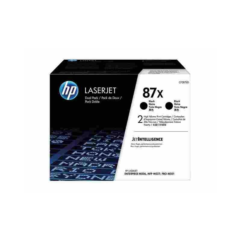 Pack toner laser Noir N°87X HP Laserjet M506dh/M506x origine CF287XD