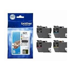 Pack 4 cartouches jet d'encre origine pour BROTHER DCPJ1140 LC421VAL