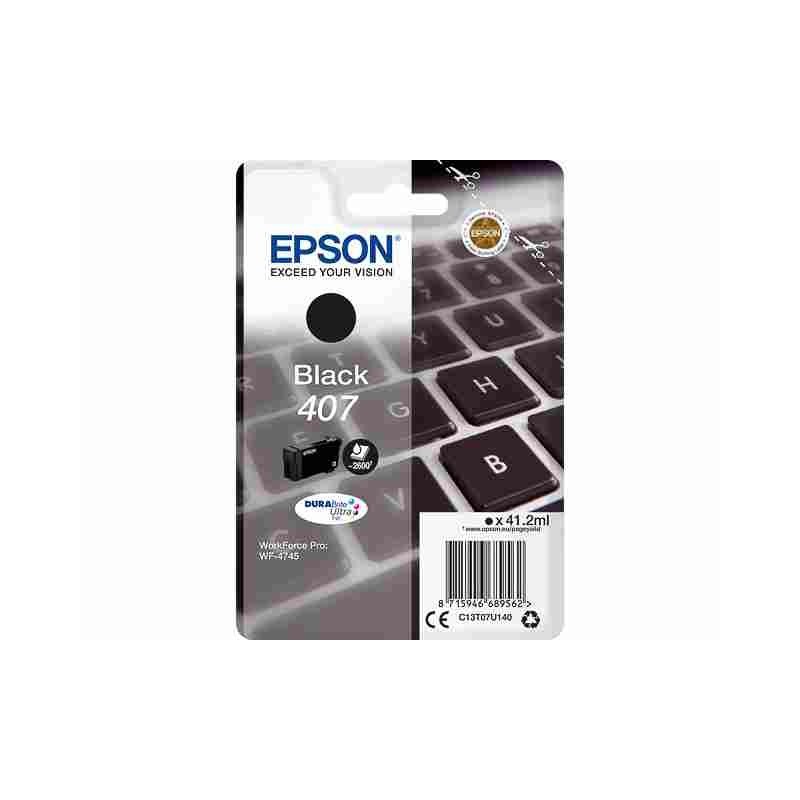 cartouche Noir N°407 T07U140 origine Epson Worforce pro WF4745dtwf