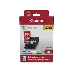 Pack cartouche CLI551XL Canon Pixma MG6450 / MG6420 origine 6443B008