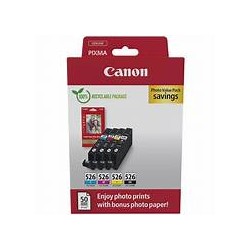 pack CLI526 noir et couleur Canon Pixma MG6120/MG6150/MG6170 4540B019