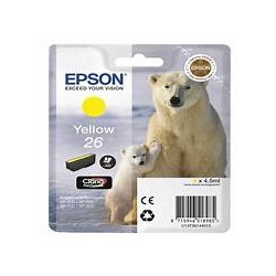 cartouche N°26 encre Jaune origine EPSON Premium XP620/XP605 T26144012